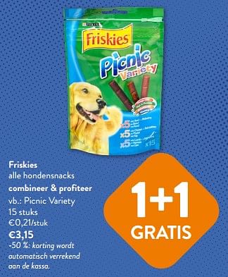 Promoties Friskies hondensnacks picnic variety - Purina - Geldig van 23/08/2023 tot 05/09/2023 bij OKay