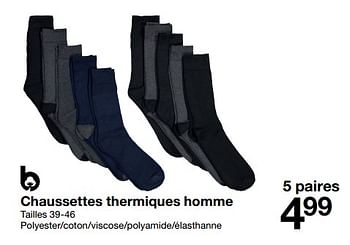 Promotions Chaussettes thermiques homme - Produit maison - Zeeman  - Valide de 26/08/2023 à 08/09/2023 chez Zeeman