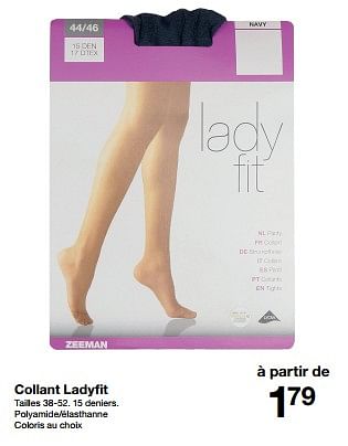 Promotions Collant ladyfit - Produit maison - Zeeman  - Valide de 26/08/2023 à 08/09/2023 chez Zeeman