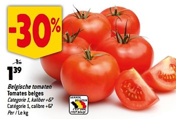 Promoties Belgische tomaten tomates belges - Huismerk - Match - Geldig van 30/08/2023 tot 05/09/2023 bij Match
