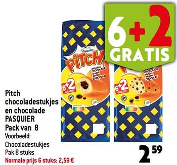 Promoties Pitch chocoladestukjes en chocolade pasquier - Brioche pasquier - Geldig van 30/08/2023 tot 05/09/2023 bij Smatch