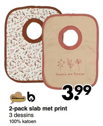 Promoties 2-pack slab met print - Huismerk - Wibra - Geldig van 28/08/2023 tot 10/09/2023 bij Wibra