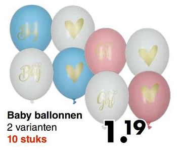 Promoties Baby ballonnen - Huismerk - Wibra - Geldig van 28/08/2023 tot 10/09/2023 bij Wibra