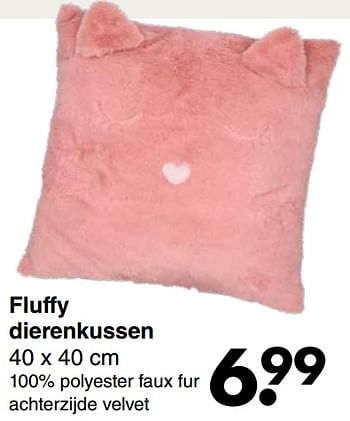 Promoties Fluffy dierenkussen - Huismerk - Wibra - Geldig van 28/08/2023 tot 10/09/2023 bij Wibra