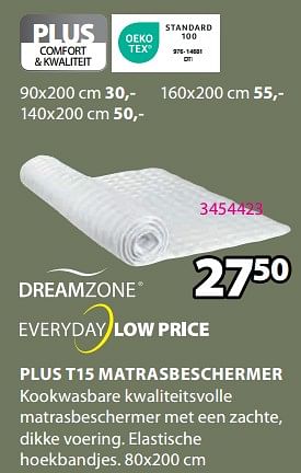 Promoties Plus t15 matrasbeschermer - DreamZone - Geldig van 28/08/2023 tot 10/09/2023 bij Jysk