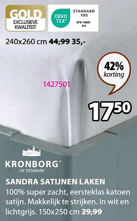 Promoties Sandra satijnen laken - Kronborg - Geldig van 28/08/2023 tot 10/09/2023 bij Jysk