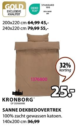 Promoties Sanne dekbedovertrek - Kronborg - Geldig van 28/08/2023 tot 10/09/2023 bij Jysk