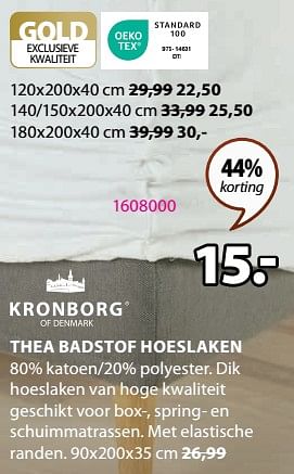 Promoties Thea badstof hoeslaken - Kronborg - Geldig van 28/08/2023 tot 10/09/2023 bij Jysk