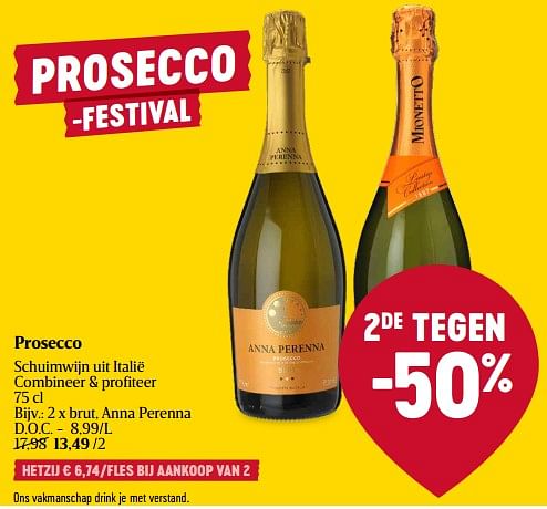 Schuimwijnen Prosecco schuimwijn uit itali brut anna perenna