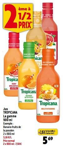 Promotions Jus tropicana - Tropicana - Valide de 30/08/2023 à 05/09/2023 chez Match