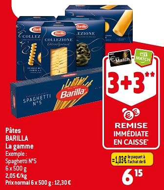 Promoties Pâtes barilla - Barilla - Geldig van 30/08/2023 tot 05/09/2023 bij Match