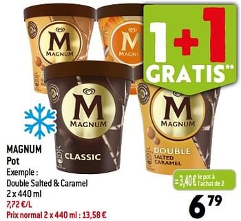 Promotions Magnum pot double salted + caramel - Ola - Valide de 30/08/2023 à 05/09/2023 chez Smatch