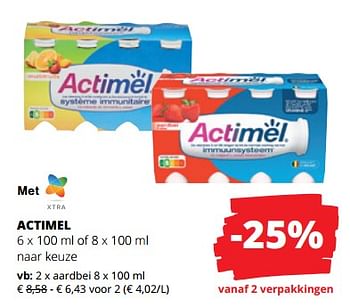 Promoties Actimel aardbei - Danone - Geldig van 24/08/2023 tot 06/09/2023 bij Spar (Colruytgroup)
