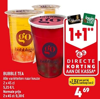 Promoties Bubble tea - Huismerk - Louis Delhaize - Geldig van 30/08/2023 tot 05/09/2023 bij Louis Delhaize