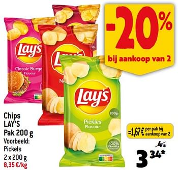 Promoties Chips lay’s - Lay's - Geldig van 30/08/2023 tot 05/09/2023 bij Louis Delhaize