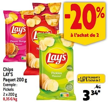 Promotions Chips lay’s - Lay's - Valide de 30/08/2023 à 05/09/2023 chez Louis Delhaize