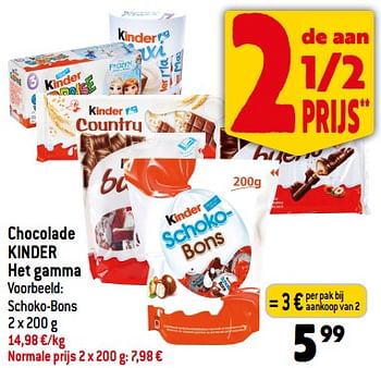 Promoties Chocolade kinder - Kinder - Geldig van 30/08/2023 tot 05/09/2023 bij Louis Delhaize