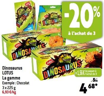 Promotions Dinosaurus lotus - Lotus Bakeries - Valide de 30/08/2023 à 05/09/2023 chez Louis Delhaize