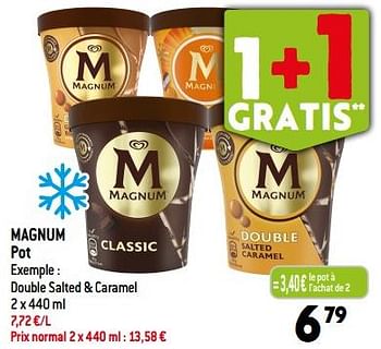 Promotions Magnum pot double salted + caramel - Ola - Valide de 30/08/2023 à 05/09/2023 chez Louis Delhaize