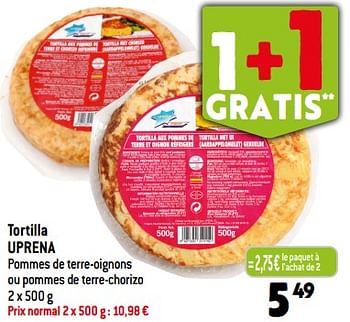 Promotions Tortilla uprena - Uprena - Valide de 30/08/2023 à 05/09/2023 chez Louis Delhaize