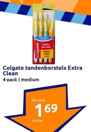 Promoties Colgate tandenborstels extra clean - Colgate - Geldig van 30/08/2023 tot 05/09/2023 bij Action