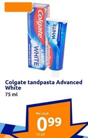 Promoties Colgate tandpasta advanced white - Colgate - Geldig van 30/08/2023 tot 05/09/2023 bij Action