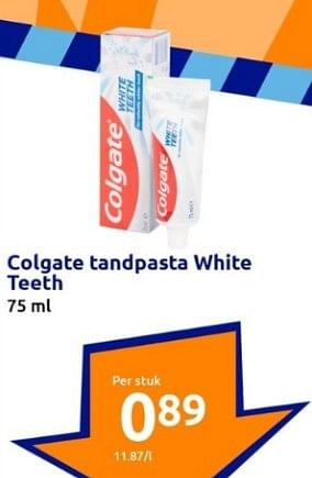 Promoties Colgate tandpasta white teeth - Colgate - Geldig van 30/08/2023 tot 05/09/2023 bij Action