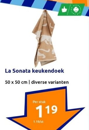 Promoties La sonata keukendoek - La Sonata - Geldig van 30/08/2023 tot 05/09/2023 bij Action