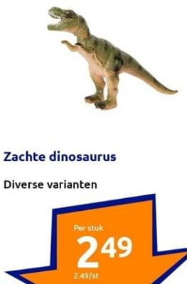 Promoties Zachte dinosaurus - Huismerk - Action - Geldig van 30/08/2023 tot 05/09/2023 bij Action
