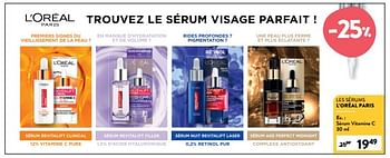 Promotions Sérum vitamine c - L'Oreal Paris - Valide de 30/08/2023 à 12/09/2023 chez DI