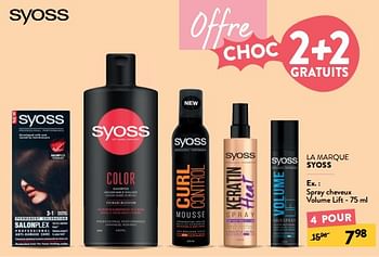 Promotions Spray cheveux volume lift - Syoss - Valide de 30/08/2023 à 12/09/2023 chez DI