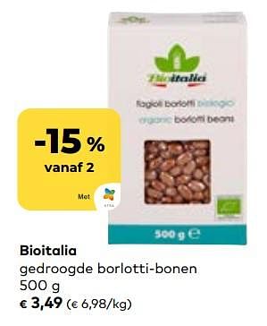Promoties Bioitalia gedroogde borlotti-bonen - Bioitalia - Geldig van 16/08/2023 tot 12/09/2023 bij Bioplanet