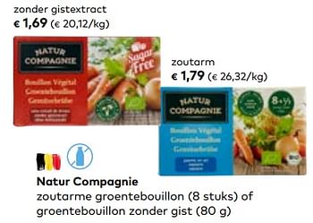 Promoties Natur compagnie zoutarme groentebouillon of groentebouillon zonder gist - Natur Compagnie - Geldig van 16/08/2023 tot 12/09/2023 bij Bioplanet