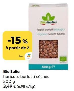 Promotions Bioitalia haricots borlotti séchés - Bioitalia - Valide de 16/08/2023 à 12/09/2023 chez Bioplanet