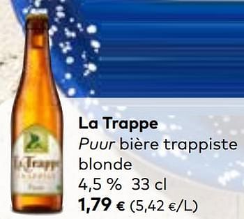 Promotions La trappe puur bière trappiste blonde - La trappe - Valide de 16/08/2023 à 12/09/2023 chez Bioplanet
