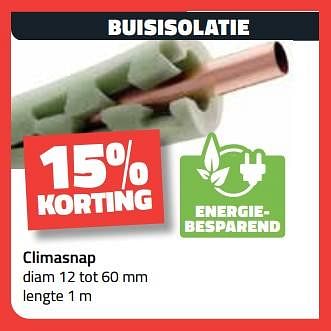 Promoties Buisisolatie climasnap 15% korting - Huismerk - Bouwcenter Frans Vlaeminck - Geldig van 04/09/2023 tot 30/09/2023 bij Bouwcenter Frans Vlaeminck