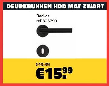 Promoties Deurkrukken hdd mat zwart rocker - Huismerk - Bouwcenter Frans Vlaeminck - Geldig van 04/09/2023 tot 30/09/2023 bij Bouwcenter Frans Vlaeminck