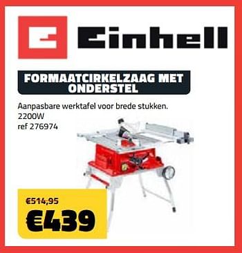 Promoties Einhell formaatcirkelzaag met onderstel - Einhell - Geldig van 04/09/2023 tot 30/09/2023 bij Bouwcenter Frans Vlaeminck