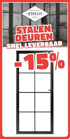 Promoties Stalen deuren -15% - Steelit - Geldig van 04/09/2023 tot 30/09/2023 bij Bouwcenter Frans Vlaeminck
