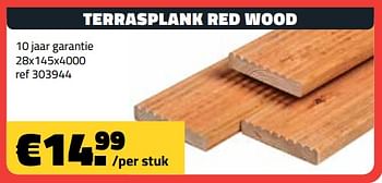 Promoties Terrasplank red wood - Huismerk - Bouwcenter Frans Vlaeminck - Geldig van 04/09/2023 tot 30/09/2023 bij Bouwcenter Frans Vlaeminck