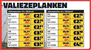 Promoties Valiezeplanken 19 x 100 - Huismerk - Bouwcenter Frans Vlaeminck - Geldig van 04/09/2023 tot 30/09/2023 bij Bouwcenter Frans Vlaeminck
