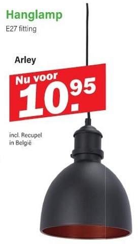 Promoties Hanglamp e27 arley - Huismerk - Van Cranenbroek - Geldig van 28/08/2023 tot 16/09/2023 bij Van Cranenbroek