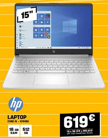Promoties Hp laptop core i5 - HP - Geldig van 31/08/2023 tot 10/09/2023 bij Electro Depot