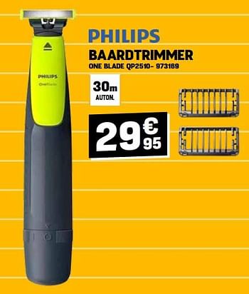 Promoties Philips baardtrimmer one blade qp2510 - Philips - Geldig van 31/08/2023 tot 10/09/2023 bij Electro Depot