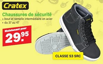 Promotions Chaussures de sécurité - Cratex - Valide de 28/08/2023 à 16/09/2023 chez Van Cranenbroek