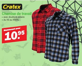 Promotions Chemise de travail - Cratex - Valide de 28/08/2023 à 16/09/2023 chez Van Cranenbroek