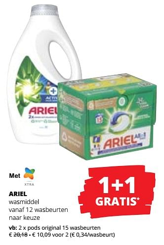Promoties Ariel wasmiddel pods original - Ariel - Geldig van 07/09/2023 tot 20/09/2023 bij Spar (Colruytgroup)