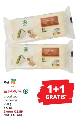 Promoties Spar brood voor tramezzini - Spar - Geldig van 07/09/2023 tot 20/09/2023 bij Spar (Colruytgroup)