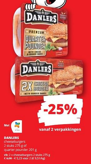 Promoties Danlers cheeseburgers - Danlers - Geldig van 07/09/2023 tot 20/09/2023 bij Spar (Colruytgroup)