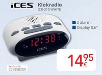 Ices klokradio icr-210 white-Ices